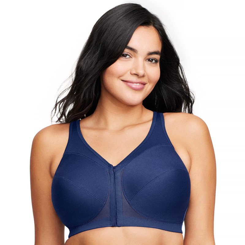Glamorise Women's Full Coverage Bra, blue, 95F