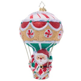 Christopher Radko Hand-Crafted European Glass Christmas Tree Decorative Ornament, Peppermint Pilot