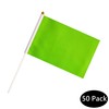 Green Stick Flags,50 Pack Hand Held Small Mini Solid Flag
