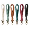 Fuqimanman2020 Handmade Boho Macrame Keychain Soft Pom Pom Wristlet Keychain