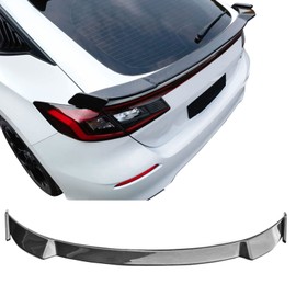 IKON MOTORSPORTS, Trunk Spoiler Compatible with 2022-2025 Honda Civic 11th Gen Hatchback/Type R, Rear Trunk Lid Spoiler Wing Lip ABS Plastic IKON Style Carbon Fiber Print