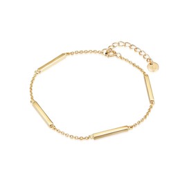 GLANZSTÜCKE MÜNCHEN Women's Bracelet Bars Sterling Silver Yellow Gold-Plated 17 + 3 cm – Bracelets Bars Silver Bracelets Bars Yellow Gold Friendship Bracelets, Silver