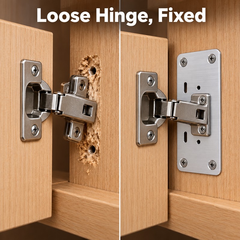 Cabinet Hinge Repair Plates Set of 10 – Stainless Steel