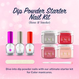 SNS Dip Powder Nail Kit, Diy Bundle (Rose & Smoke) - Long-Lasting Dip Nail Colors for Stronger Nail Beds - Dip Powder Nail Color for At-Home DIY Nail Enthusiasts