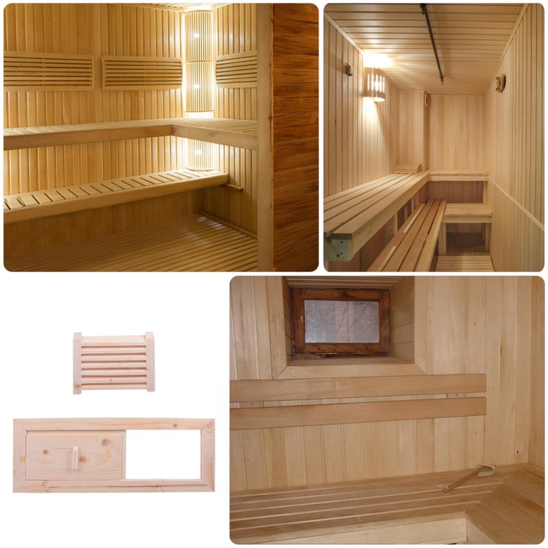 IWOWHERO 1set Sauna Ventilation Panel Cedar Shutter Air Vent Grille