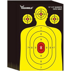 Unbranded/Generic 25-50 Shooting Range Silhouette Paper Targets 12"X18" Handgun Rifles Air BB Gun