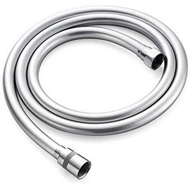 GRIFEMA G852-18 PVC Smooth Shower Hose 1.8m, Replacement Shower Pipe with Brass Connections, Flexible Anti-Twist, Silver