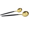 JASHII Luxury Black Gold Flatware, Silverware Sets, 5-Piece Elegant Cute