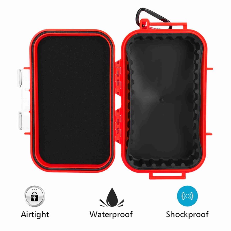 Outdoor Survival Shockproof Waterproof Storage Case Airtight Carry Box Container(Red)