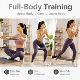 Resistance Bands Set, 5 Mini Loop Exercise Bands with X-Light to X-Heavy Resistance for Full-Body Workouts, Pilates, Stretching, Strength Training, Home Gym and Travel, TPE Fitness Bands