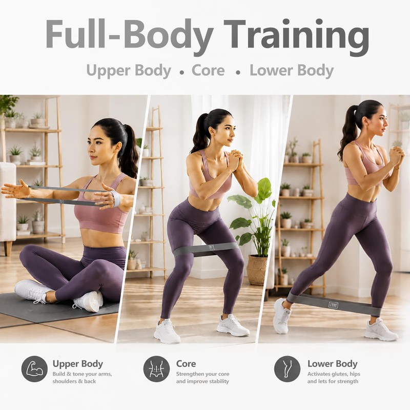 Resistance Bands Set, 5 Mini Loop Exercise Bands with X-Light