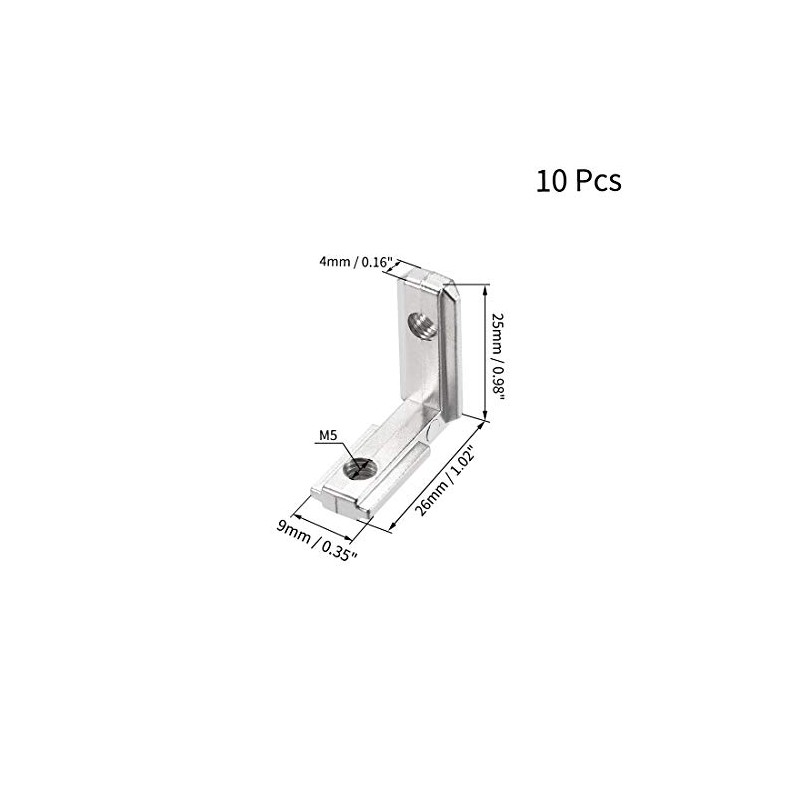 sourcing map Interior Joint Bracket, Inside Corner Connector 2020 Series