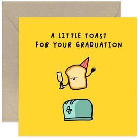 Old English Co. Toast To Graduation Card for Son Daughter Granddaughter Grandson - Cute Well Done Card University College - Graduatin Card for Him Her Man Woman | Blank Inside