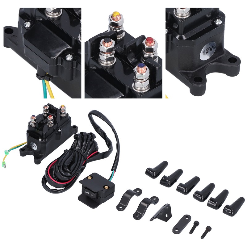 12V 250A Winch Solenoid Relay Contactor Switch Mounting Brackets Kit