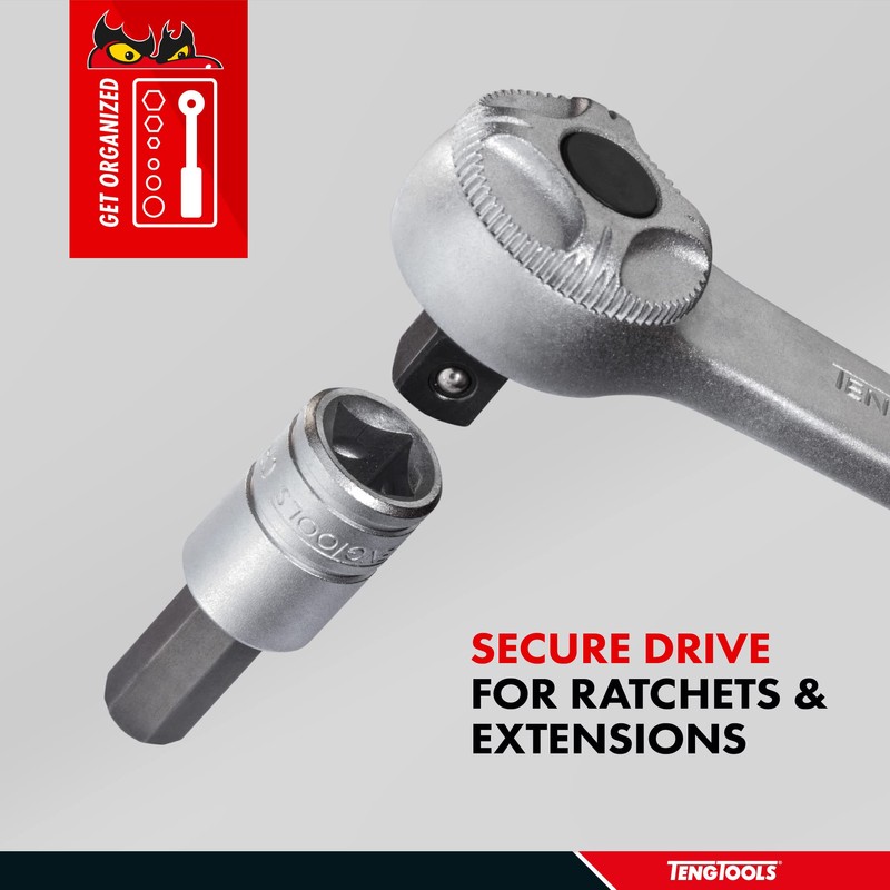 Teng M121512c Hex Bit Socket 12mm 1/2in Square Drive