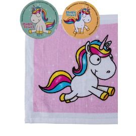 Set of 8 Magic Hand Towels with Unicorn Motifs Face Cloth Children's Birthday Party Bag Gift Idea Party Winning Game Give-aways (Set of 8)