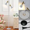Asmymhd Elegant Modern Floor Lamp with 2 Adjustable Head,White and