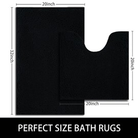 AINAHYVA Toilet Rugs U-Shaped, Soft Non Slip, Water Absorbent, Dries Quickly, Machine Washable Thick Bathroom Rugs, 20"x 24",Red
