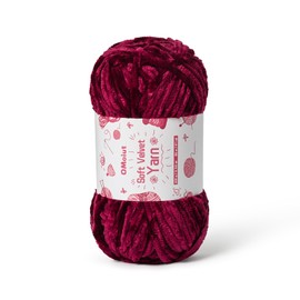 100g Fluffy Velvet Chenille Yarn for Crocheting and Knitting, 80m (87.5yd) Baby Yarn for Crocheting Soft, Crochet Chunky Yarn Amigurumi Yarn (Burgundy)