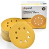 Aiyard 5-Inch 8-Hole Hook and Loop Sanding Discs 80-Grit Random