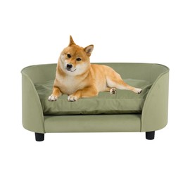Dog Bed Dog Sofa Pet Sofa Bed Cat Sofa Couch/Removable Washable Pet Couch/Wooden Frame Pet Sleeping Chair Bed Cushion Dog Couch for Medium Dods Puppy Bed Modern Pet Chair Furniture (Green, Large)