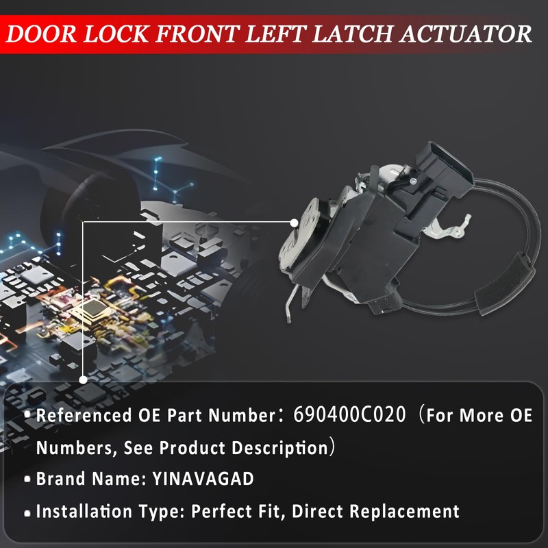 YINAVAGAD 690400C020 Front Driver Door Lock Latch Actuator Motor Left