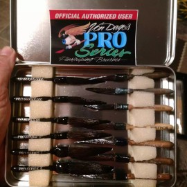 Von Dago "Pro-Series" / Andrew Mack LEAK PROOF Metal BRUSH BOX to Store / Hold "" your "" Pinstriping Brushes