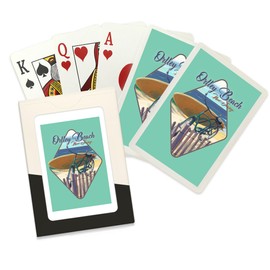 Lantern Press Ortley Beach, New Jersey, Beach Cruiser and Surfboard, (52 Playing Cards, Poker Size Card Deck with Jokers)