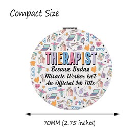 FAADBUK Funny Therapist Gift Mental Health Therapist Gifts Psychiatrist Therapist Grad Gift Psychology Makeup Mirror (Therapist Mirror)