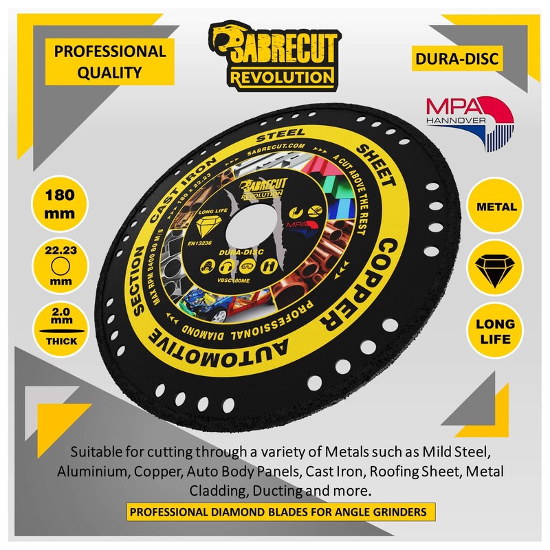 1 x SabreCut VBSC180ME 180mm (7 inch) x 22.23mm Bore