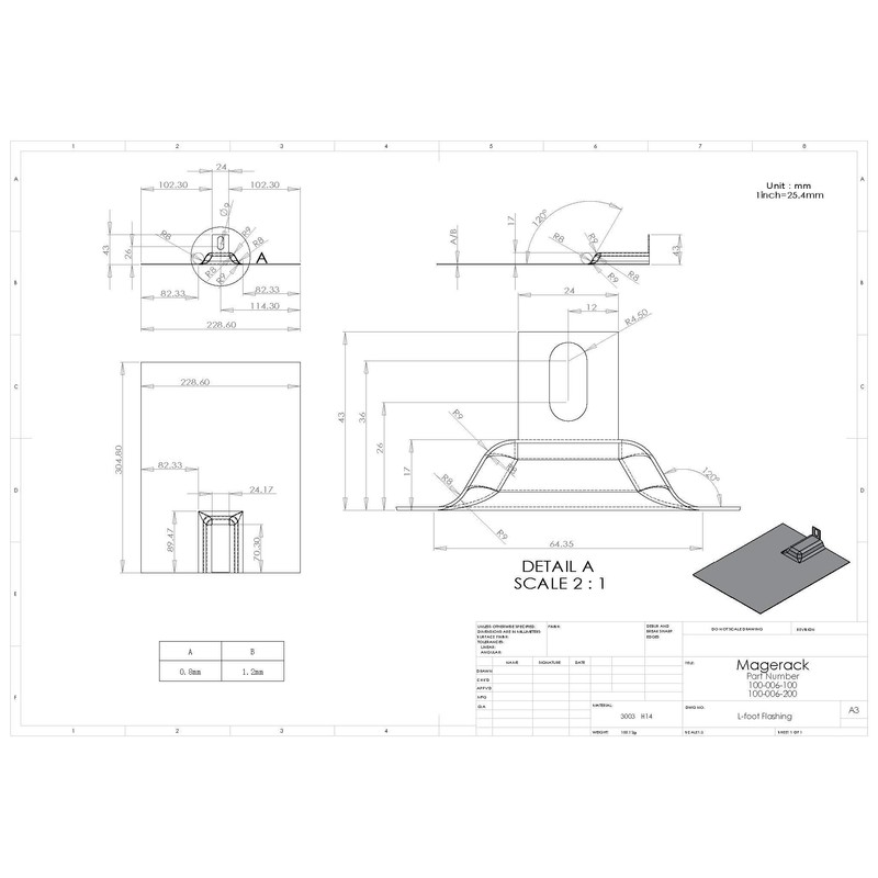 L-Foot with Flashing for Solar Panel PV Module Mounting Racking