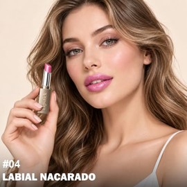 Erinde Lápiz Labial Purpurina Metálica con Mate, Tinte Labial Duradero,#04