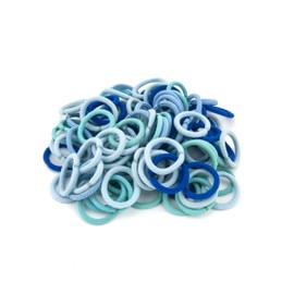 100 Pcs Elastic Hair Ties, Mini colorful Hair bobbles for girls，Ponytail Holders Baby Hair Bands，10 Colors Toddler Hair Bands (Gradient Blue)