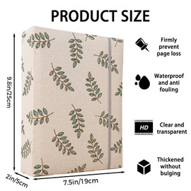 Photo Album 4x6 200 Photos Linen Cover Picture Photo Book for Family Wedding Anniversary Baby Vacation (200 Photos (4x6), Green Leaves)