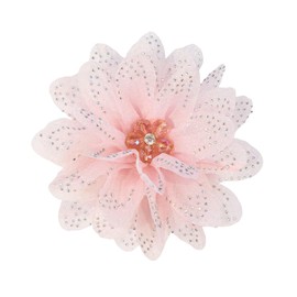 Rhinestones Flower Fabric Big Brooches Lapel Pins for Women Elegant Organza Floral Brooch Pin for Dresses Suit Wedding Banquet Clothes Accessories Fashion Jewelry 130mm (Light Pink)