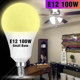 E12 LED Candelabra Bulb 100Watt Equivalent, 4000K Natural White, E12 A19 LED Ceiling Fan Light Bulbs A60 Globe Shape for Chandelier Pendant Wall Sconces Lighting, 9W 1000LM, Non-Dimmable, 2 Pack