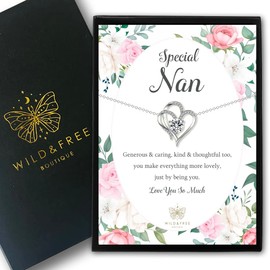 Beautifully Boxed Nan Gift Necklace - Heartfelt Verse Sentimental Keepsake Jewellery Present for Nan's Birthday or Christmas