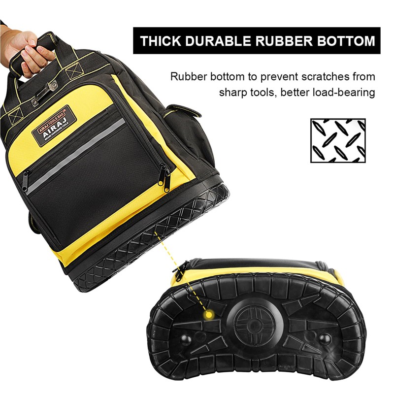 AIRAJ Heavy Duty Tool Backpack,17 Inch Tool Bag Backpack with