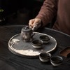 Gongfu Tea Set Ceramic Round Dry Bubble Tea Tray Creative