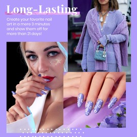 Beetles Gel Nail Polish, 15ml Blue Purple Nail Gel Polish Soak Off Uv Gel Nail Polish Uv LED Lamp Periwinkle Color Nail Art Manicure Salon Gel Nail Polish Design DIY Home Gift for Women Girls