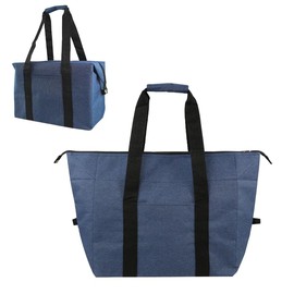 Ken R Cooling Bag, Large Capacity, Tote, Foldable, Zipper, Cooler, Eco Bag, Registry, Wide Gusset, Lightweight, Large, Simple (Navy)
