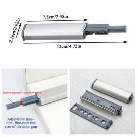 Push to Open Door Catches, Lucywey 4pcs Magnetic Push Latches Push to Open Door Catches for Cupboard Touch Open Door Latch for Kitchen Closet Door, Silver