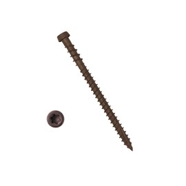 Coated Composite Deck Screws #10 x 2-3/4, Self Tapping Wood Screws and Deck Screws with Torx T20 Star Drive, Type 17 Point, Flat Head, 1 Free Bit Included (Woodland Brown, 350), by YYL Fastener
