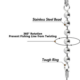 TAYCZGQL 10 Pcs Fishing Swivel Durable Stainless Steel Fishing Swivels Fish Tackle Bead Chain Anti Twist Design Smooth Rotation for Freshwater Saltwater Fishing Ideal for Fishing Lures