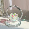 LONGWIN Crystal Lotus Flower Basket Figurine Collectible Glass Flowers Art