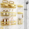 Veken Adhesive Shower Caddy 6-Pack,Gifts for Women Mom,Heavy Weight Bearing,Large