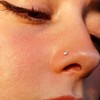 6PCS 20g Stainless Steel Nose Stud clear jewel cubic zirconia