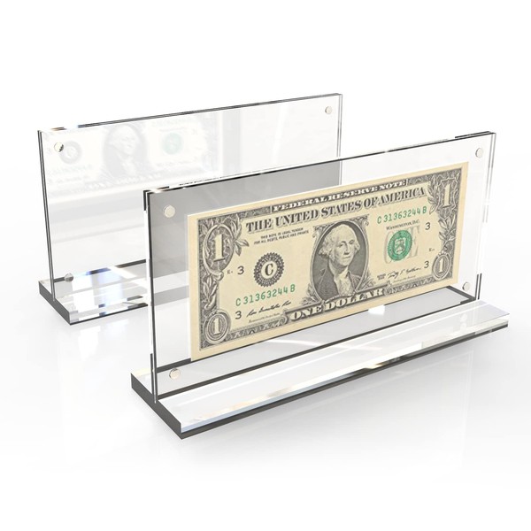 Bill Clear Holders Acrylic Display Currency Frame Dollar Bill Holders