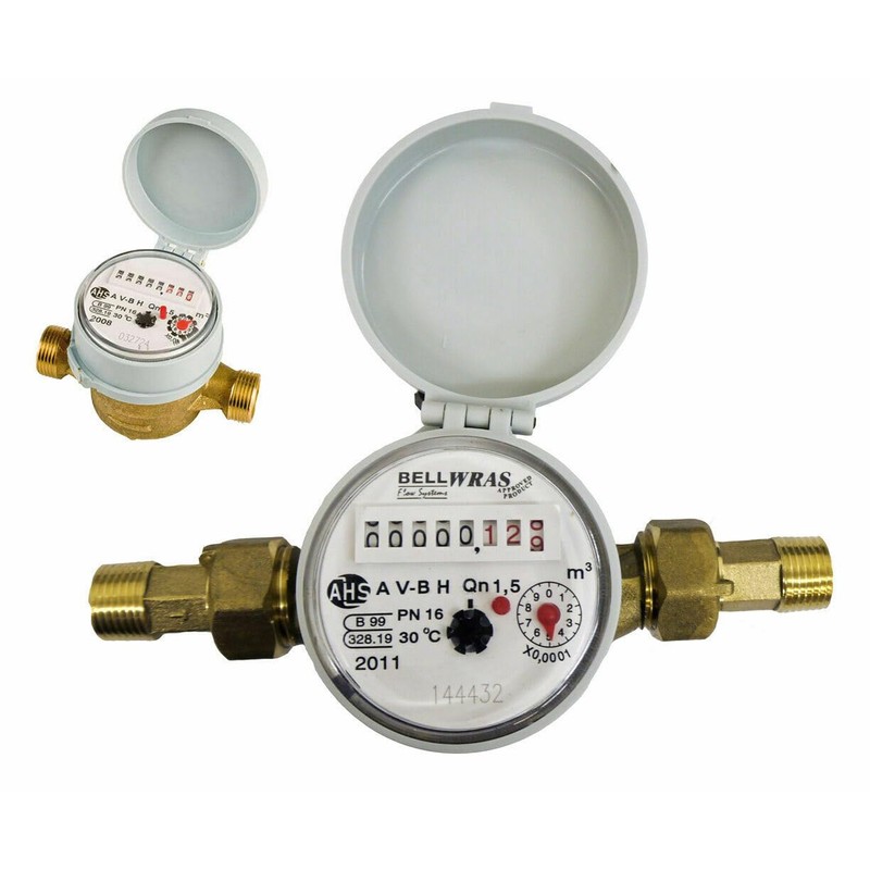 Single-Jet Cold Water Meter 1/2" BSP (15mm) with Push-on Hose