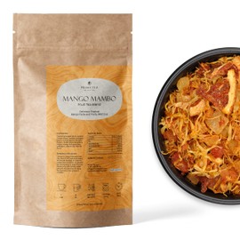 Prime Tea Mango Mambo - Exquisite Fruit Tisane, Premium Organic Loose Leaf, Delicious Herbal Tea Mix, Natural & Vegan, Caffeine-Free, Perfect for Hot & Iced Tea Enjoyment - 4 Ounce